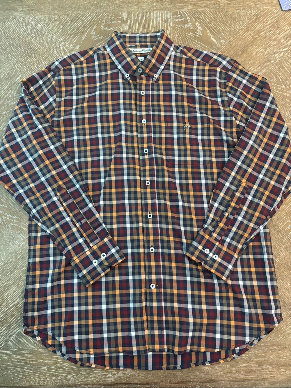 The Hadley Shirt- Men's Plaid Button-Down Shirt in Navy, Red & Mustard
